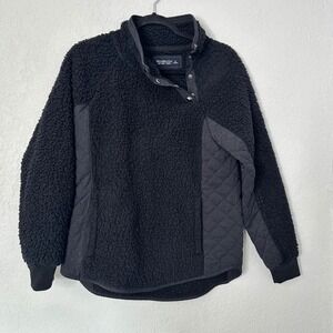 Abercrombie & Fitch A&F Soft Sherpa Black Quilted Pullover Women's‎ Size S